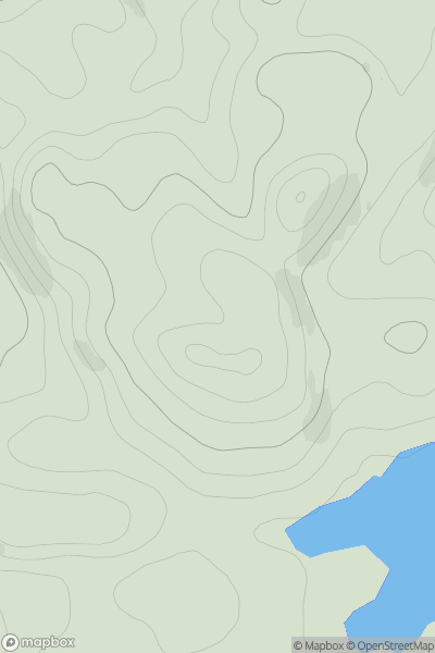 Thumbnail image for Carn Bad nan Cuileag South Top showing contour plot for surrounding peak