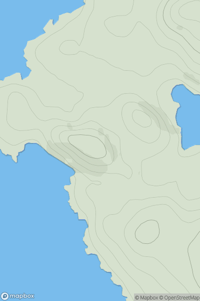 Thumbnail image for Meall Camas Phail showing contour plot for surrounding peak