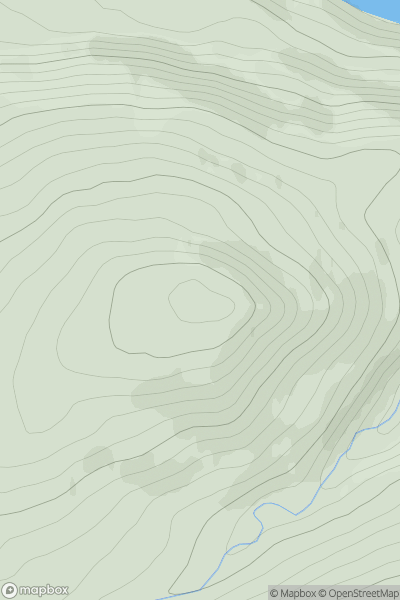 Thumbnail image for Cnoc a' Chlaiginn showing contour plot for surrounding peak