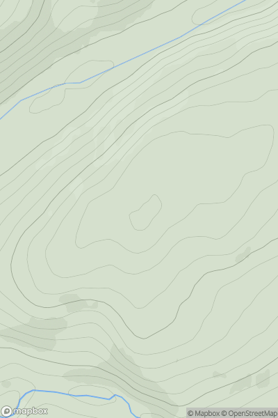 Thumbnail image for Beinn an Lochain West Top showing contour plot for surrounding peak