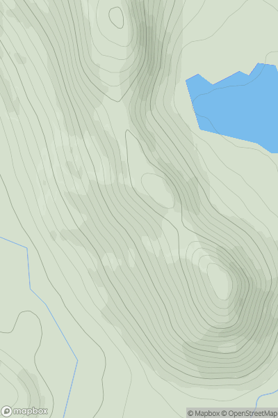 Thumbnail image for Sail an Ruathair South Top showing contour plot for surrounding peak