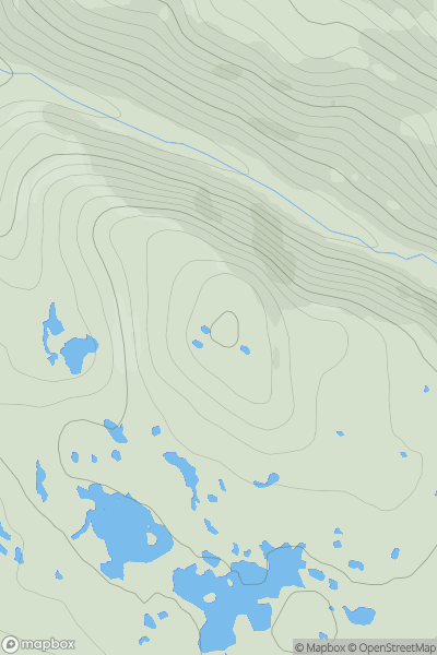 Thumbnail image for Meall a' Mhuthaich showing contour plot for surrounding peak