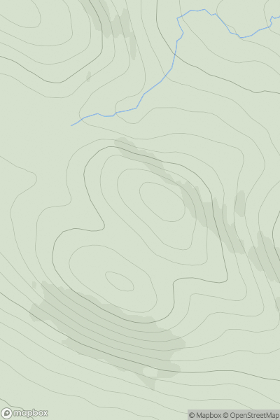 Thumbnail image for Meall Uaineil showing contour plot for surrounding peak