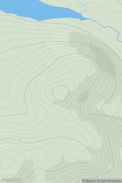 Thumbnail image for Meall na Diollaid showing contour plot for surrounding peak