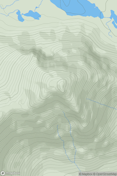 Thumbnail image for Beinn Alligin - Sgurr Mor showing contour plot for surrounding peak