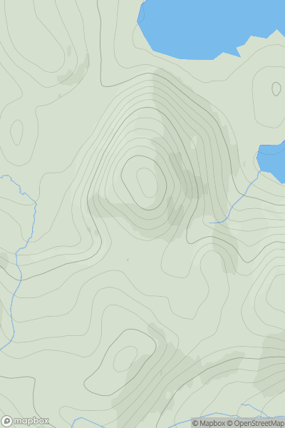 Thumbnail image for Cnoc Ailein showing contour plot for surrounding peak