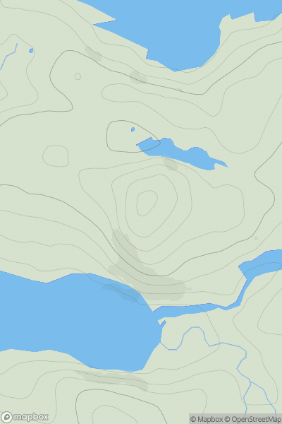 Thumbnail image for Cnoc an Ruadhlaich showing contour plot for surrounding peak