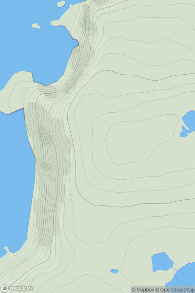 Thumbnail image for Cnoc an t-Socaich Ghlais showing contour plot for surrounding peak