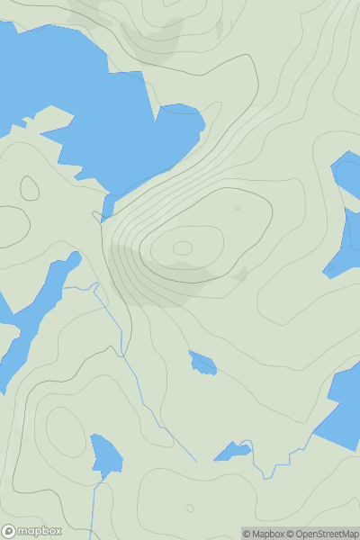 Thumbnail image for Cnoc Cailleach-lain showing contour plot for surrounding peak