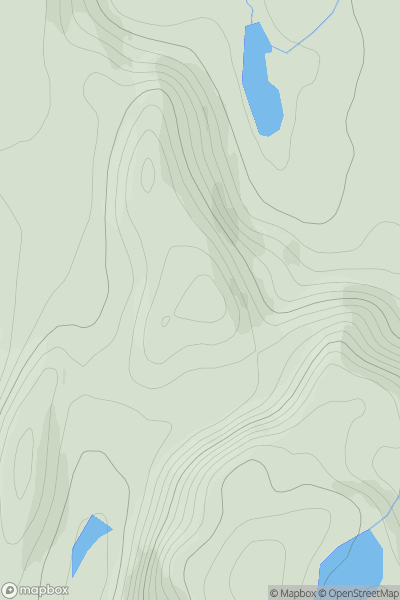 Thumbnail image for Sithean na Cuaiche showing contour plot for surrounding peak