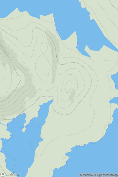 Thumbnail image for Cnoc Loch Lon na h-Uamha showing contour plot for surrounding peak