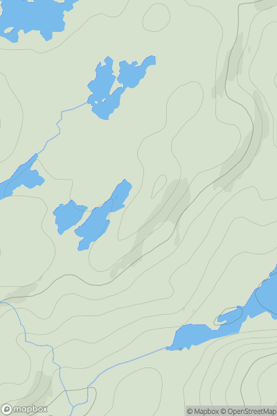 Thumbnail image for Cnoc nan Caorach Beaga showing contour plot for surrounding peak