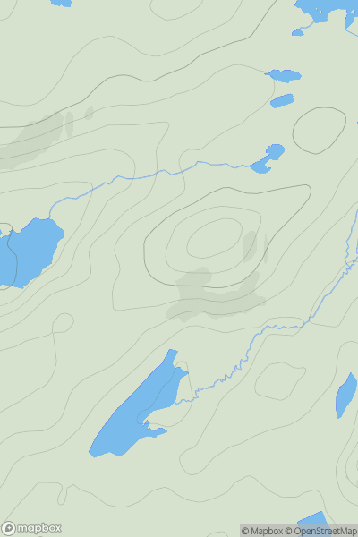 Thumbnail image for Cnoc an t-Sidhean showing contour plot for surrounding peak