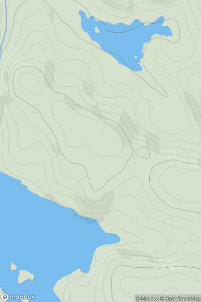 Thumbnail image for Meall an Abha showing contour plot for surrounding peak