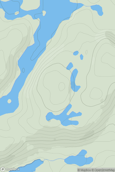 Thumbnail image for Cnoc an Daimh West Top showing contour plot for surrounding peak