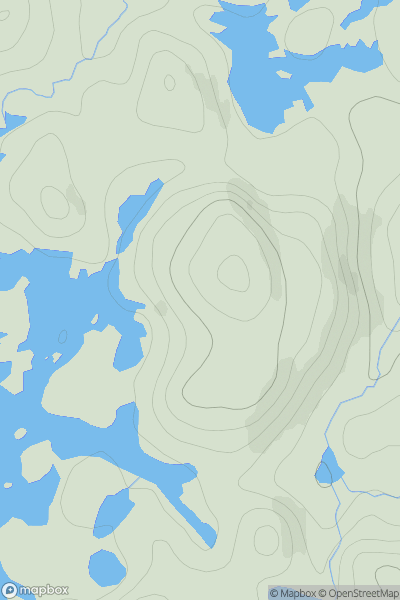 Thumbnail image for Cnoc nan Rathag showing contour plot for surrounding peak