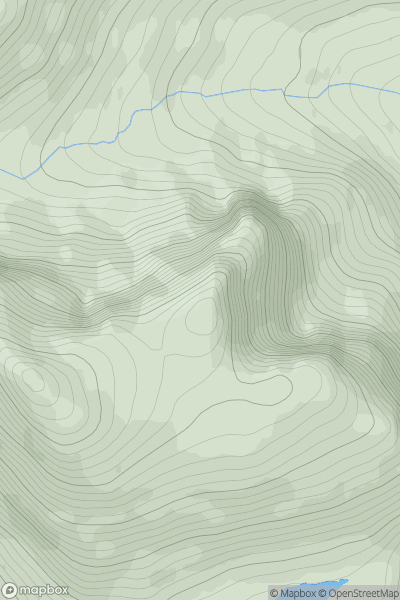 Thumbnail image for Raeburn's Buttress (Sgorr Ruadh East Top) showing contour plot for surrounding peak