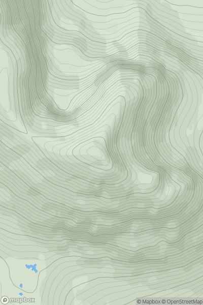 Thumbnail image for Beinn Damh showing contour plot for surrounding peak