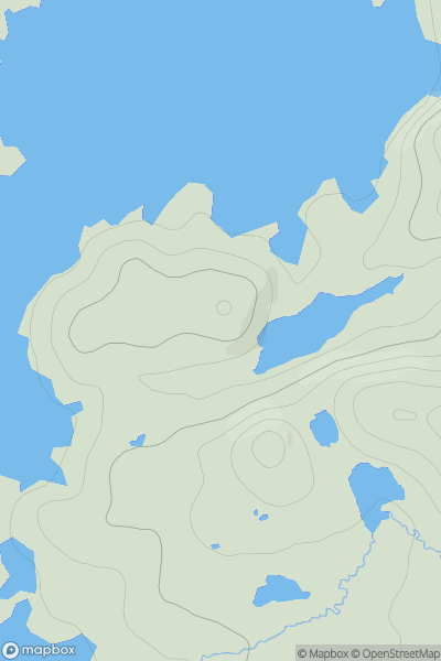 Thumbnail image for Cnoc Lochan na Claise showing contour plot for surrounding peak