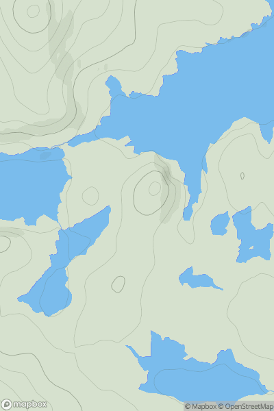 Thumbnail image for Cnoc Loch Uidh Tarraigean showing contour plot for surrounding peak