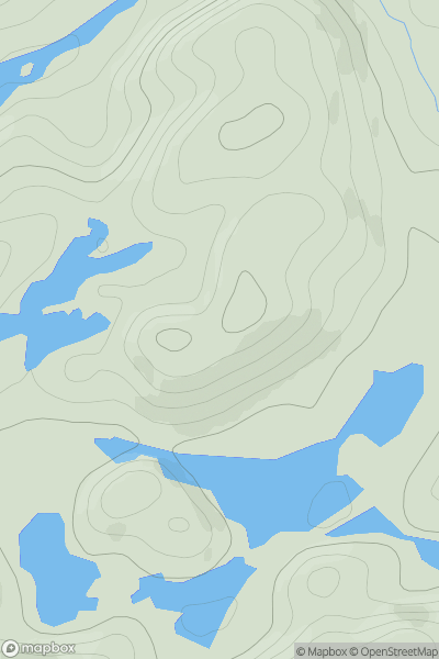 Thumbnail image for Cnoc an Loin Bhain showing contour plot for surrounding peak