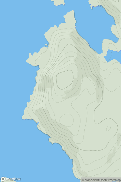 Thumbnail image for Rubha Phollaidh showing contour plot for surrounding peak