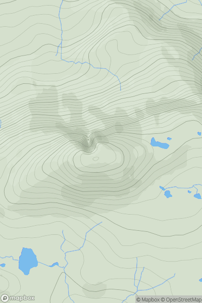 Thumbnail image for Sgurr a' Gharaidh showing contour plot for surrounding peak