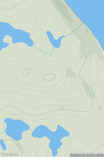 Thumbnail image for Leitir Achlyness showing contour plot for surrounding peak