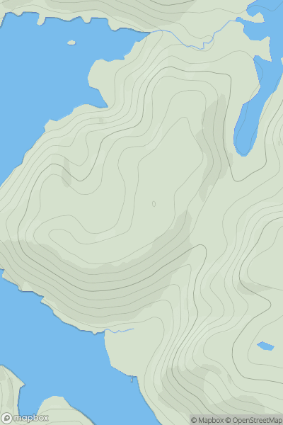 Thumbnail image for Cnoc Loch na Fiacail showing contour plot for surrounding peak