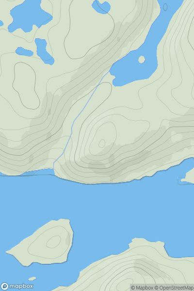 Thumbnail image for Cnoc Mhuilinn showing contour plot for surrounding peak